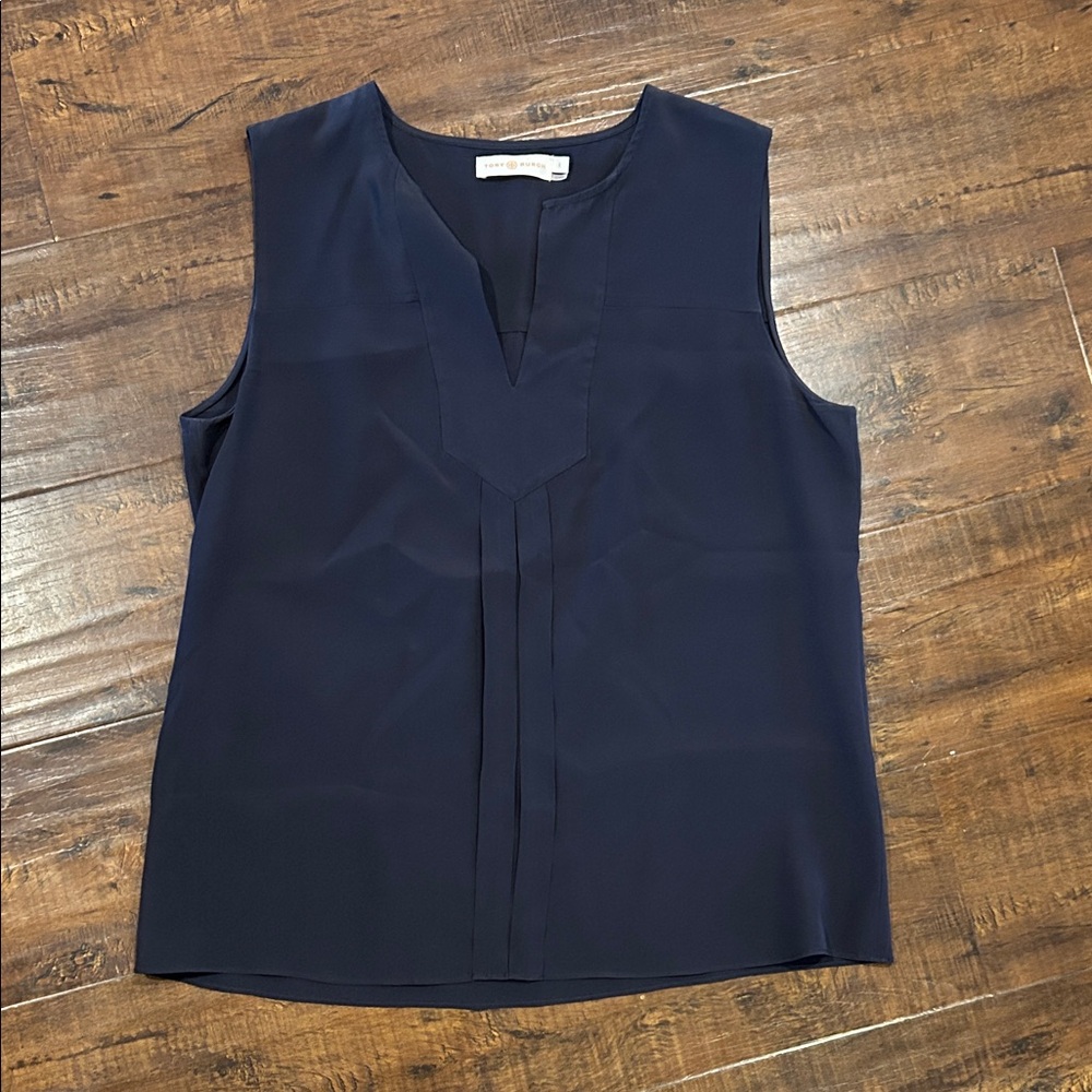 Tory Burch Navy Sleeveless Blouse
